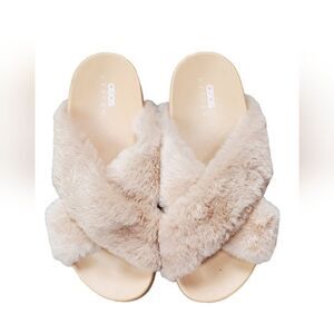 Asos Blush Faux Fur Slippers